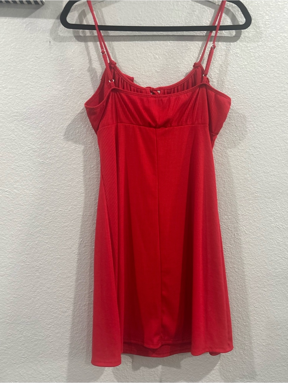 Red Ruffle Mini Dress - Picture 3 of 4